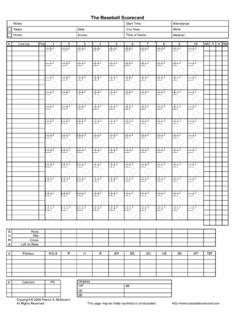 The Baseball Scorecard