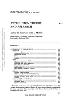 Attribution Theory and Research - Communication Cache