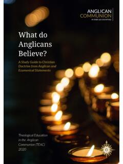 What do Anglicans Believe? - Anglican Communion