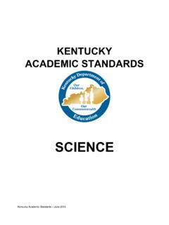 Kentucky Academic Standards Science