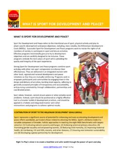 WHAT IS SPORT FOR DEVELOPMENT AND PEACE?