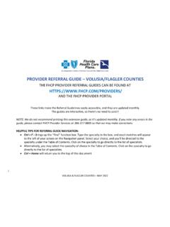PROVIDER REFERRAL GUIDE – VOLUSIA/FLAGLER COUNTIES