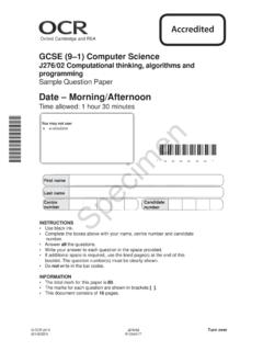 OCR GCSE (9-1) Computer Science J276/02 …