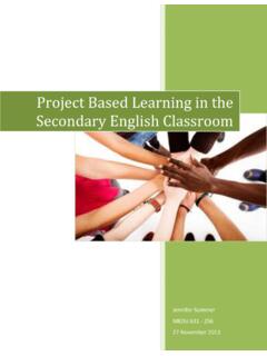 Project Based Learning in the Secondary English Classroom