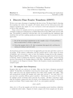 1 Discrete-Time Fourier Transform (DTFT)