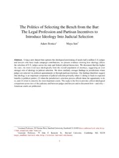 The Politics of Selecting the Bench from the Bar: The ...