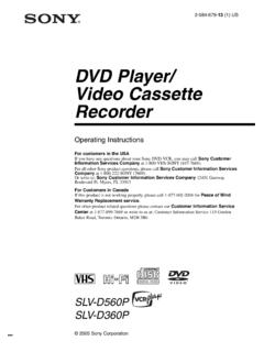 DVD Player/ Video Cassette Recorder - Sony eSupport