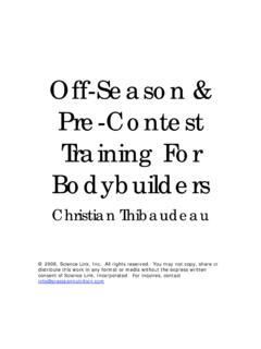 Christian Thibaudeau Bodybuilding Program