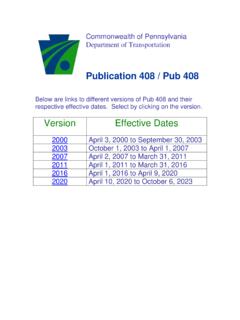 Version Effective Dates - dot.state.pa.us