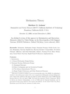 Mechanism Theory