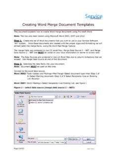Creating Word Merge Document Templates - Restoration …