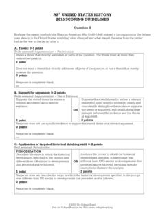 AP UNITED STATES HISTORY 2015 SCORING GUIDELINES