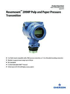 Product Data Sheet: Rosemount™ 2090P Pulp and Paper ...