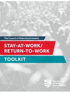 STAY-AT-WORK/ RETURN-TO-WORK TOOLKIT - csg.org