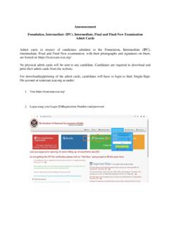 Announcement Foundation, Intermediate (IPC), Intermediate ...