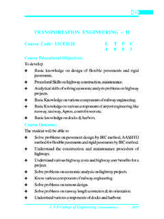 TRANSPORTATION ENGINEERING – II