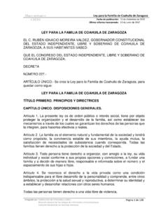 Ley para la Familia de Coahuila de Zaragoza