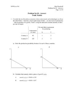 Problem Set #4 - Answers Trade Models