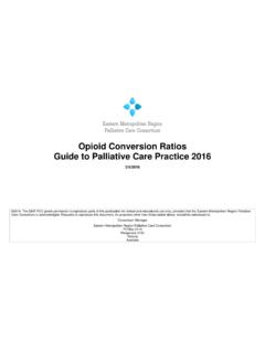 Opioid Conversion Ratios Guide to Palliative Care …