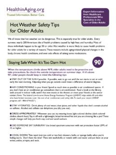 Hot Weather Safety Tips for Older Adults - Health in Aging