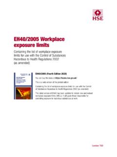 EH40/2005 Workplace exposure limits