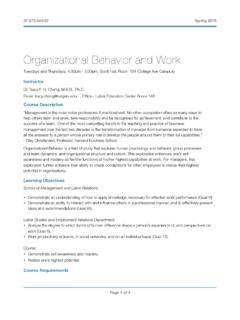 Organizational Behavior and Work - Rutgers School …