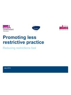 Promoting less restrictive practice