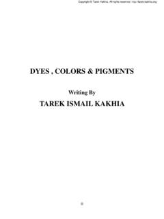 DYES , COLORS &amp; PIGMENTS - Tarek Ismail Kakhia - طارق ...