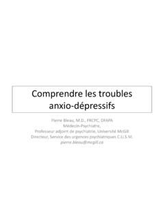 Comprendre la maladie les Troubles anxio-d&#233;pressifs - INSPQ