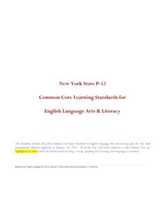 New York State P-12 Common Core Learning Standards for ...