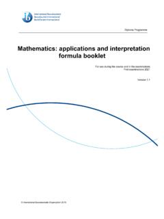 Mathematics: applications and interpretation formula booklet