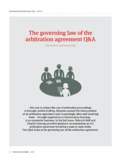 The governing law of the arbitration agreement Q&amp;A