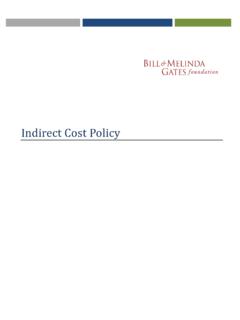 Indirect Cost Policy - Bill &amp; Melinda Gates Foundation