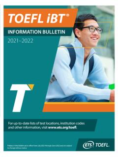 TOEFL iBT Information Bulletin 2021-2022