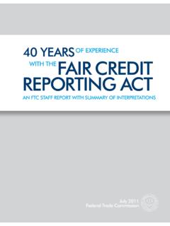 40 Years Experience Fair Credit Reporting Act