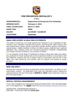 FIRE PREVENTION SPECIALIST I