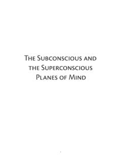 The Subconscious and the Superconscious Planes …