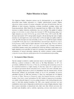 Higher Education in Japan - NIER