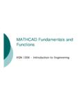 EGN1006 - Mathcad fundamentals and functions