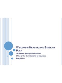 Wisconsin HealthCare Stability Plan - oci.wi.gov