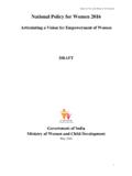 National Policy for Women 2016 (Draft) National …