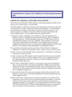 Administrative Inquiry (AI) Guidelines for Information ...