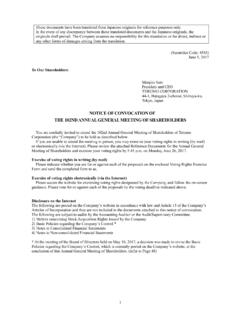 Notice of Convocation of the 102nd Annual General …