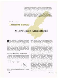 TUNNEL-DIODE MICROWAVE AMPLIFIERS - …
