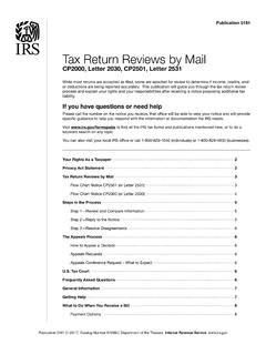 Tax Return Reviews by Mail - IRS tax forms