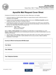 Apostille Mail Request Cover Sheet - California