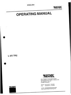 OPERATING MANUAL - Keith Industrial Group