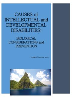 CAUSES of INTELLECTUAL and DEVELOPMENTAL DISABILITIES