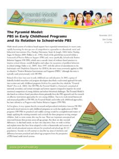 The Pyramid Model: PBS in Early Childhood Programs ...