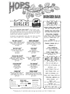 BURGERS STARTERS - Hops Burger Bar